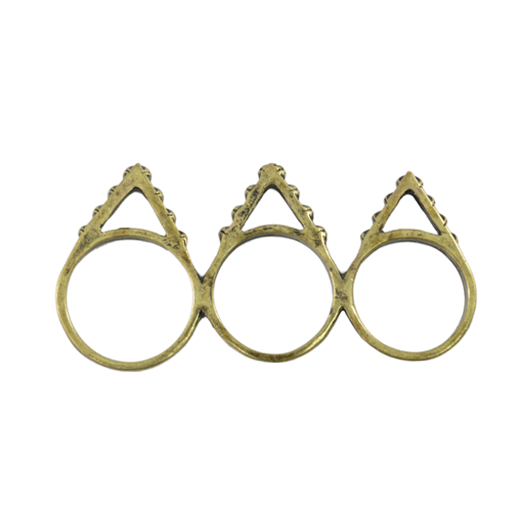 TRIANGLE TRIPLE FINGER RING - product image  