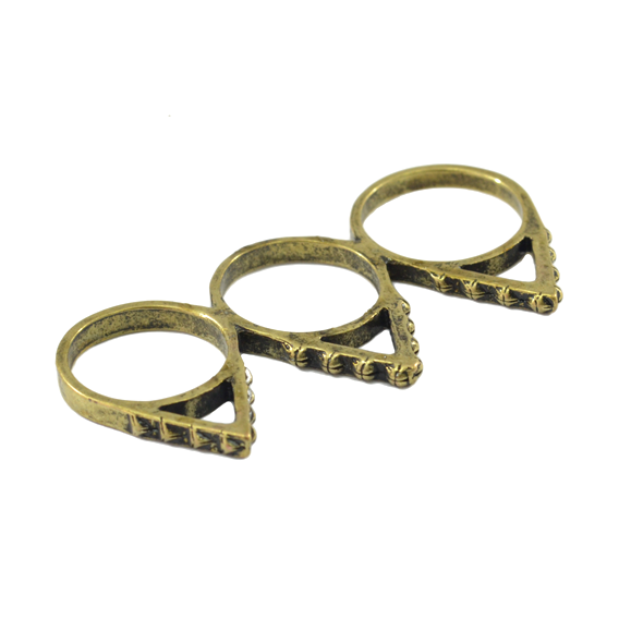 TRIANGLE TRIPLE FINGER RING - product image  