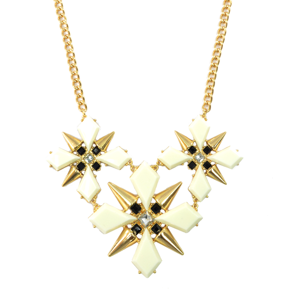 CRYSTAL AND SPIKE DART PENDANT NECKLACE - product image  