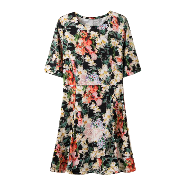FLORAL MID SLEEVE DRESS - product image  