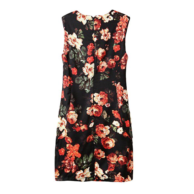 SLIM FLORAL SLEEVELESS DRESS - product image  