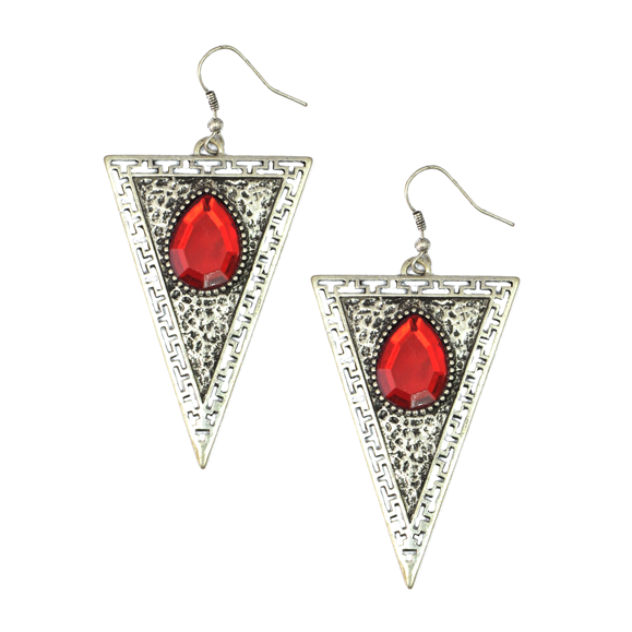 TRIANGLE WITH  GEMSTONE EARRINGS - product image  