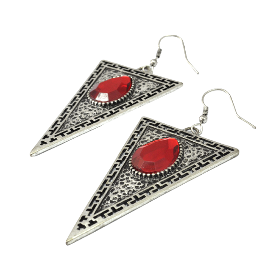 TRIANGLE WITH  GEMSTONE EARRINGS - product image  