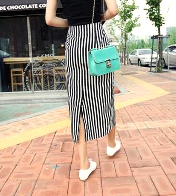 STRIPE SKIRT WITH BELT - product image  