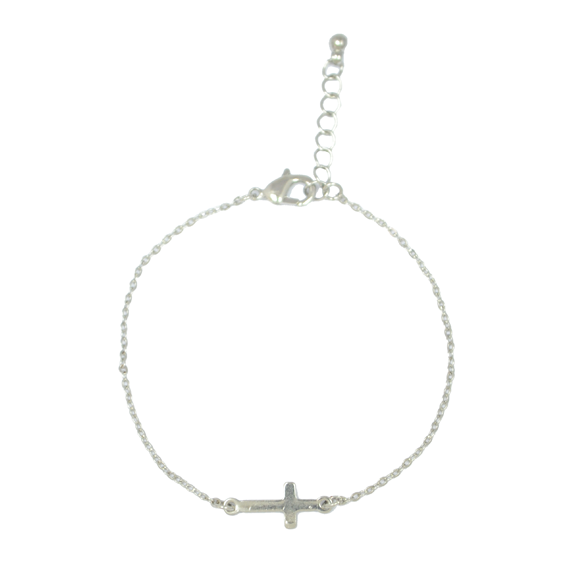 SILVER CROSS BRACELET - product image  