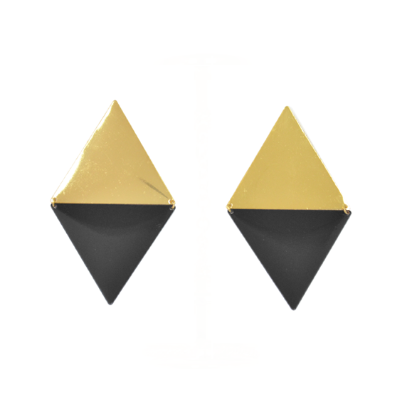 LARGE DOUBLE TRIANGLE EARRINGS - product image  