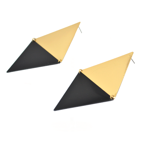 LARGE DOUBLE TRIANGLE EARRINGS - product image  