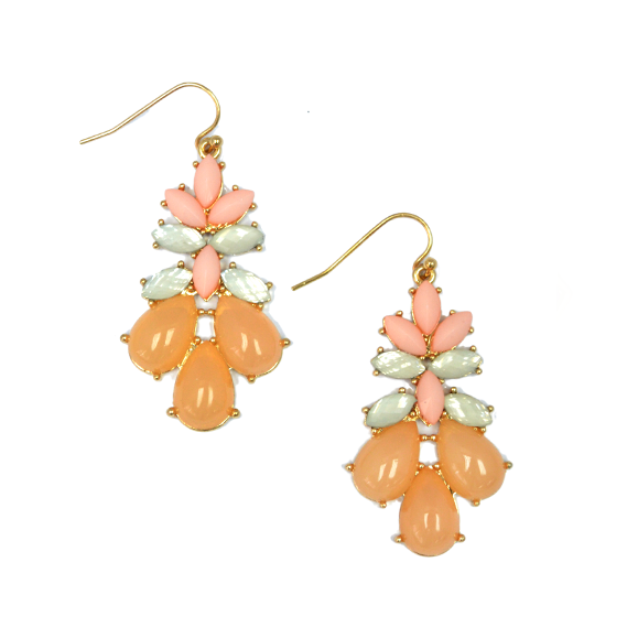 FLORAL GEMSTONE CRYSTAL EARRINGS - product image  