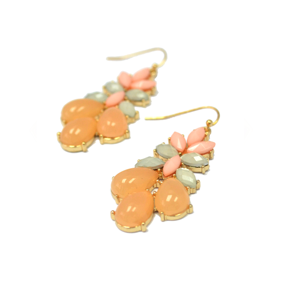 FLORAL GEMSTONE CRYSTAL EARRINGS - product image  