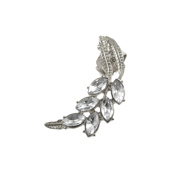 LEAF WITH CRYSTAL EAR CUFF - product image  