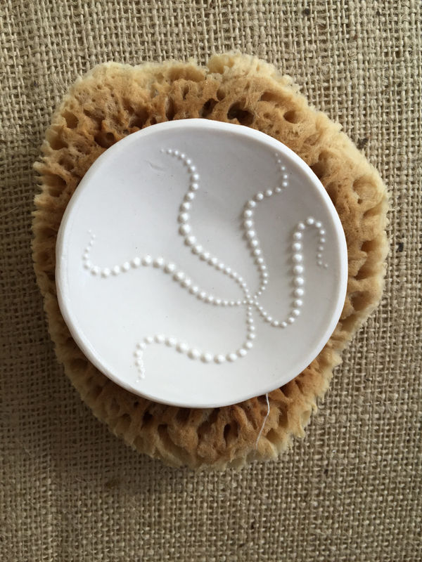 Small White Starfish Trinket Dish Dotted Ring Holder - product images