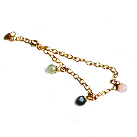 Silhouette,multi-gem,bracelet,-,vermeil,&,rose,quartz,,labradorite,,prehnite,Katerina Damilos, multi-gem gold bracelet, labradorite, rose quartz, prehnite bracelet, birthday gift bracelet