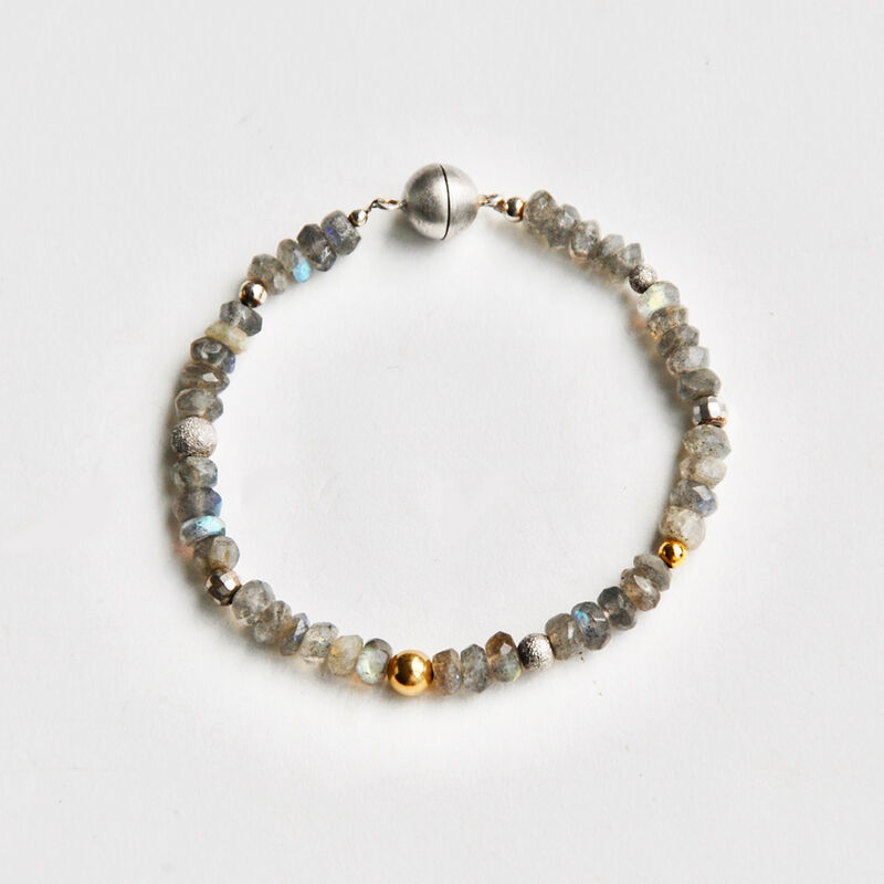 ORB labradorite bracelet with silver &amp; gold detail - product images  of 