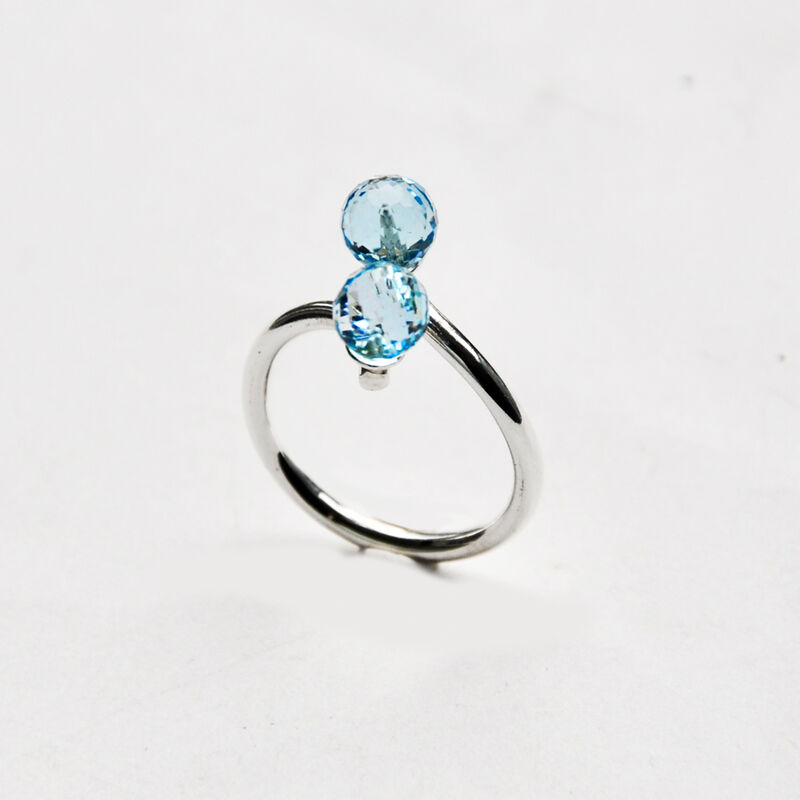 Silhouette coil ring with faceted topaz - product images  of 