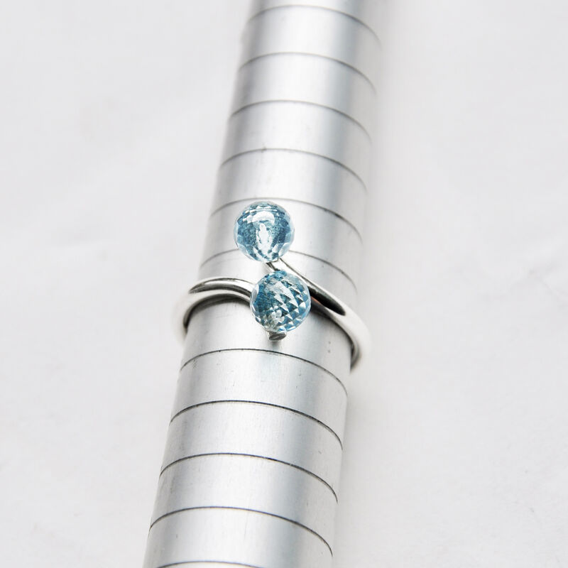 Silhouette coil ring with faceted topaz - product images  of 