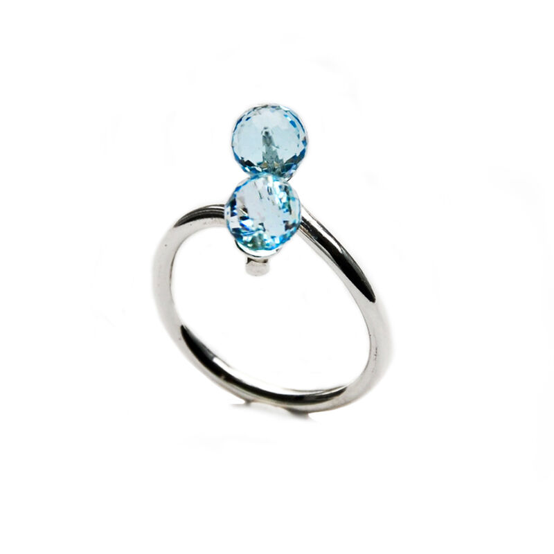 Silhouette coil ring with faceted topaz - product images  of 
