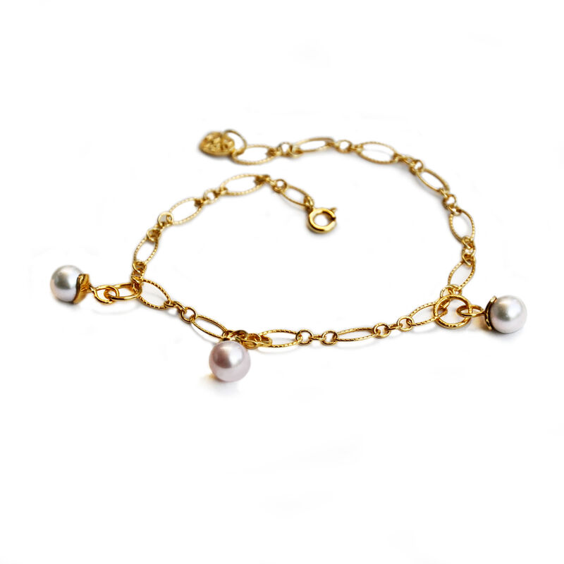 Chain bracelet - vermeil &amp; pearls - product images  of 