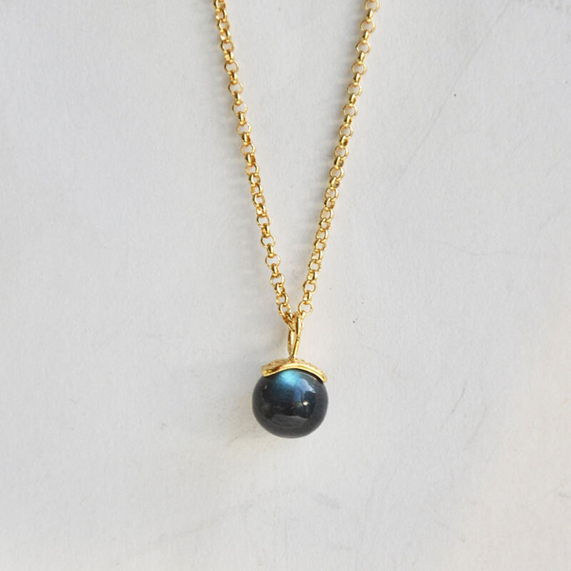 Silhouette gem pendant - vermeil &amp; labradorite - product images  of 