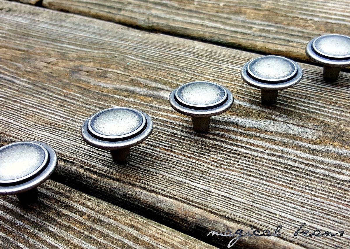 Modern Industrial Farmhouse Weathered Silver Single Ring Furniture Knobs Magical