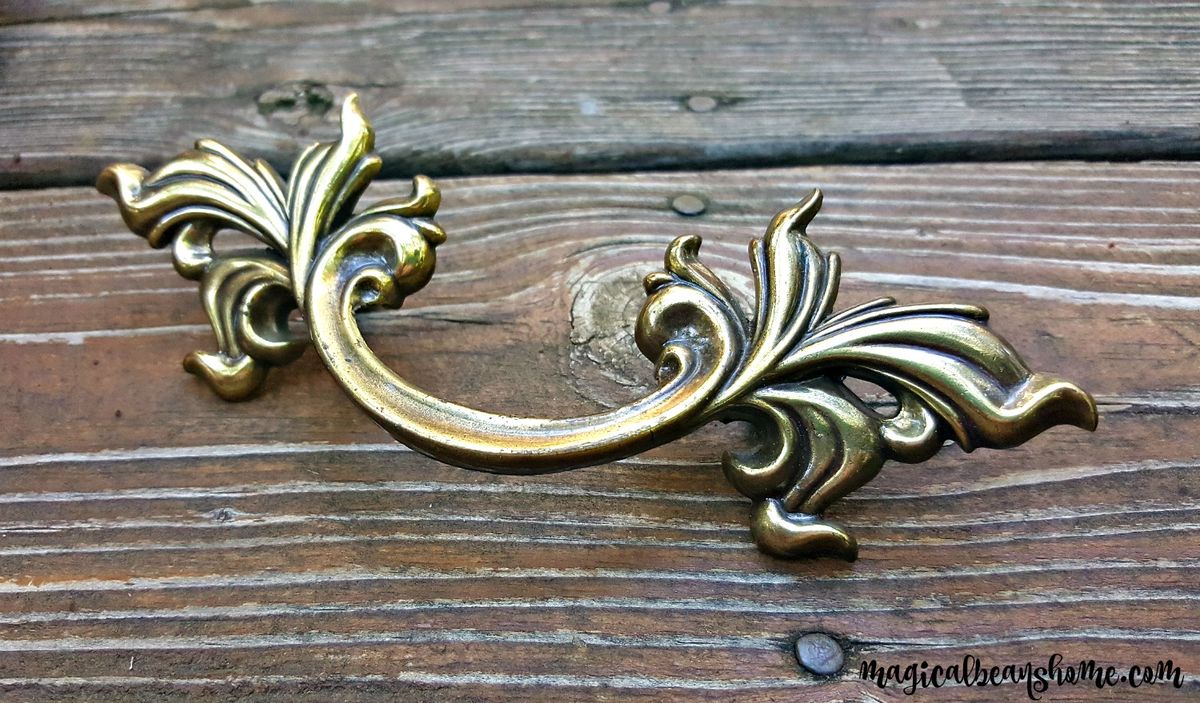Vintage KBC Classic French Provincial Drawer Pulls in Solid Brass