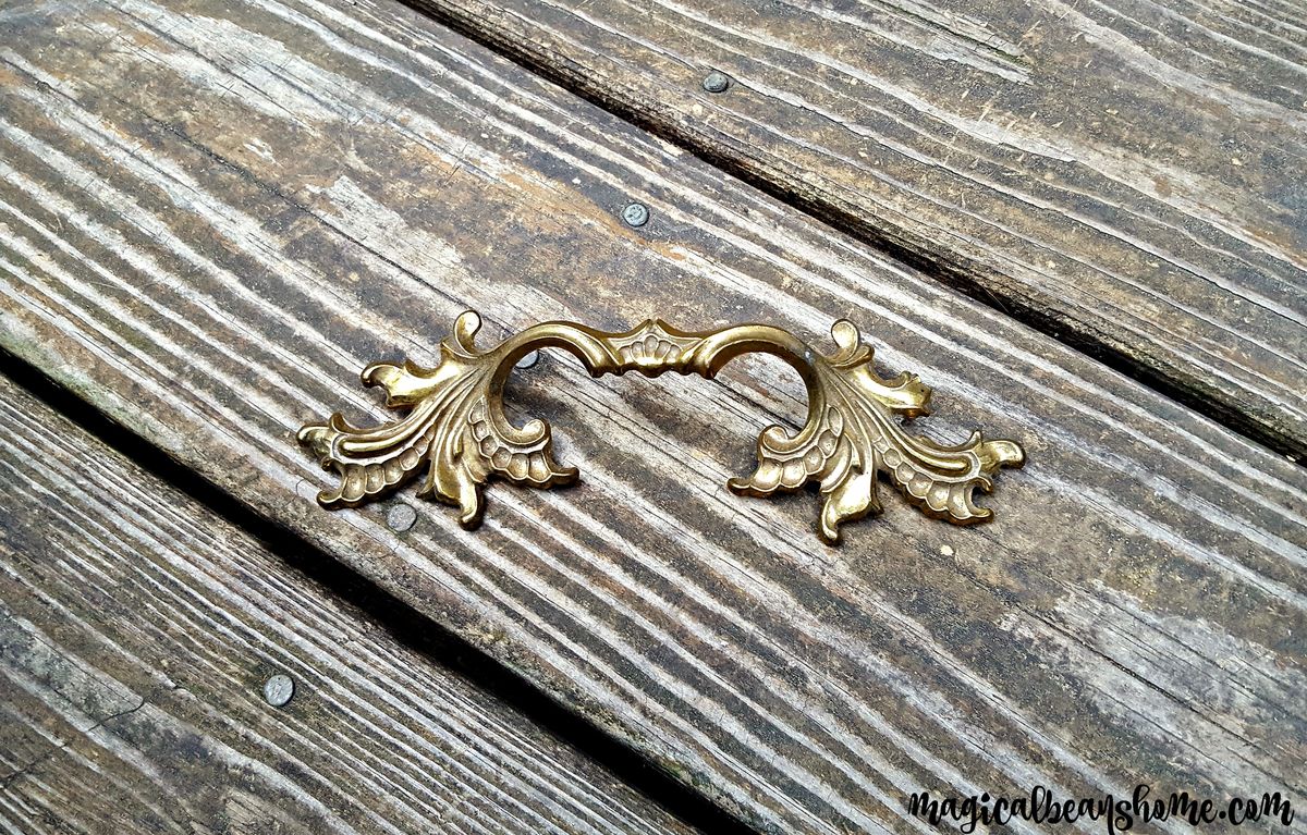 Vintage Keeler Brass Co French Provincial Gold Drawer Pulls in Solid