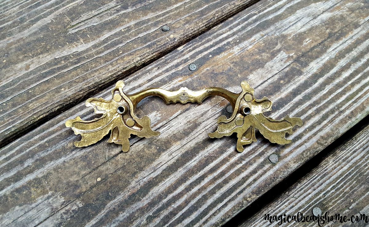 Vintage Keeler Brass Co French Provincial Gold Drawer Pulls in Solid