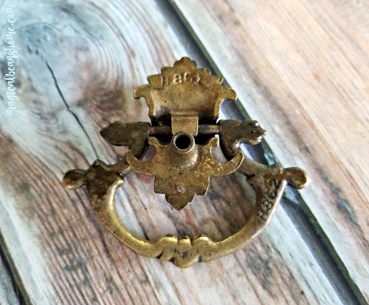 Vintage Keeler Brass Co Victorian Antiqued Brass Ring Pull Magical