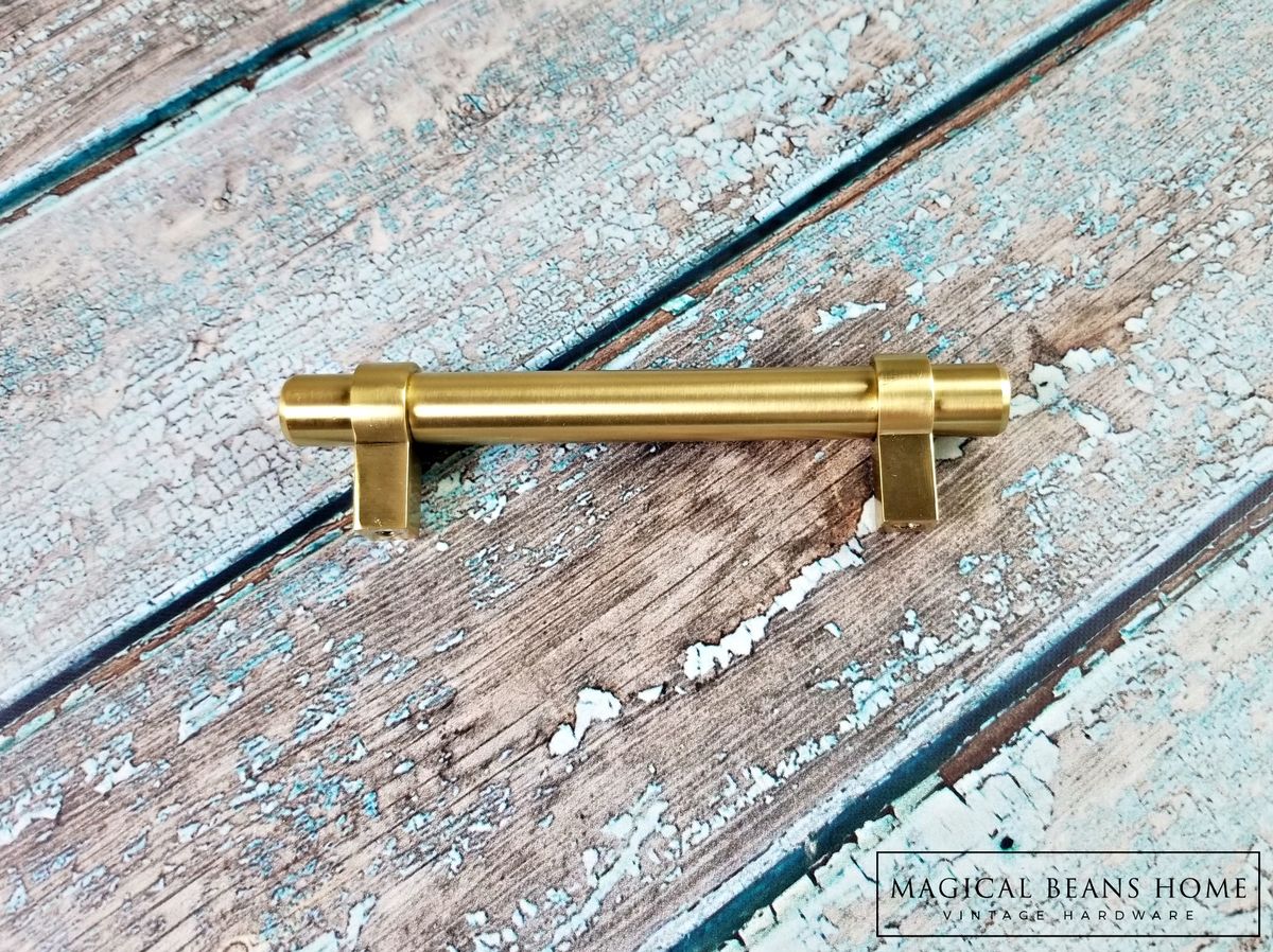 Decorative Brushed Gold Large TBar Drawer Pull Handle Magical Beans Home