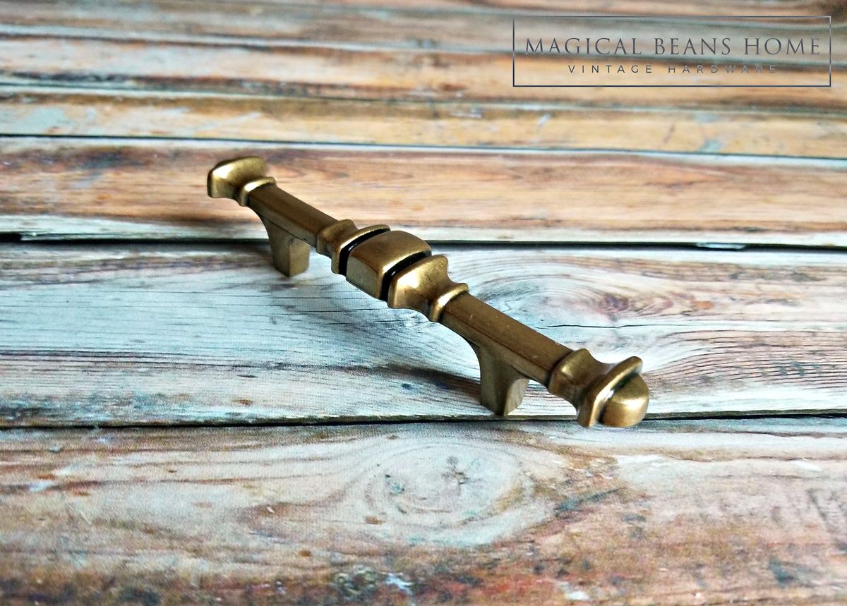 Vintage Gold Mid Century Modern Drawer Pull Handles in ... Rather than replacing the cabinets, give them a facelift get a moody look by contrasting matte black paint with polished gold or nickel drawer pulls, or deliver a playful feel with a pastel hue and stone pull.