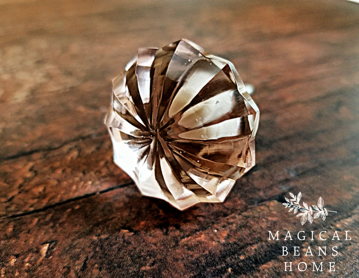 Decorative Blush Pink Multi Faceted Glass Knob Magical Beans Home