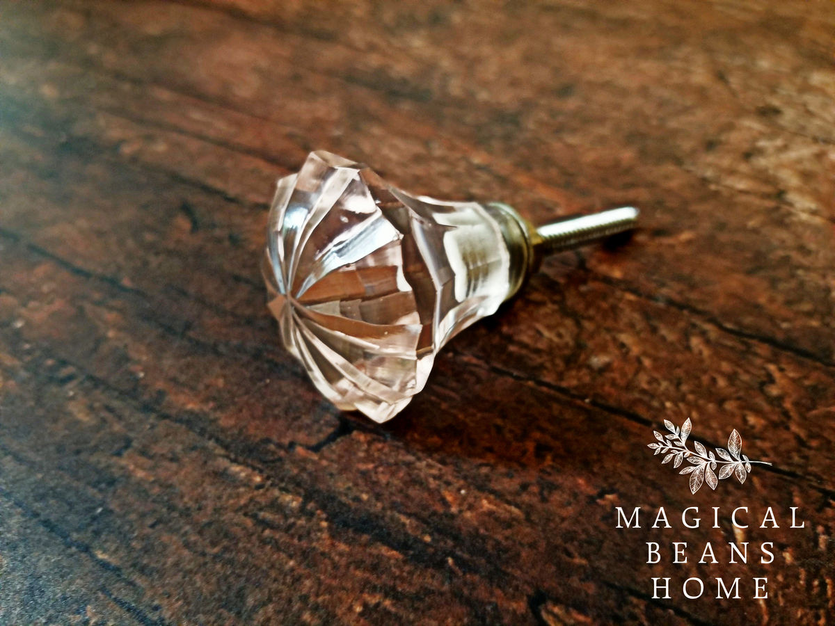 Decorative Blush Pink Multi Faceted Glass Knob Magical Beans Home