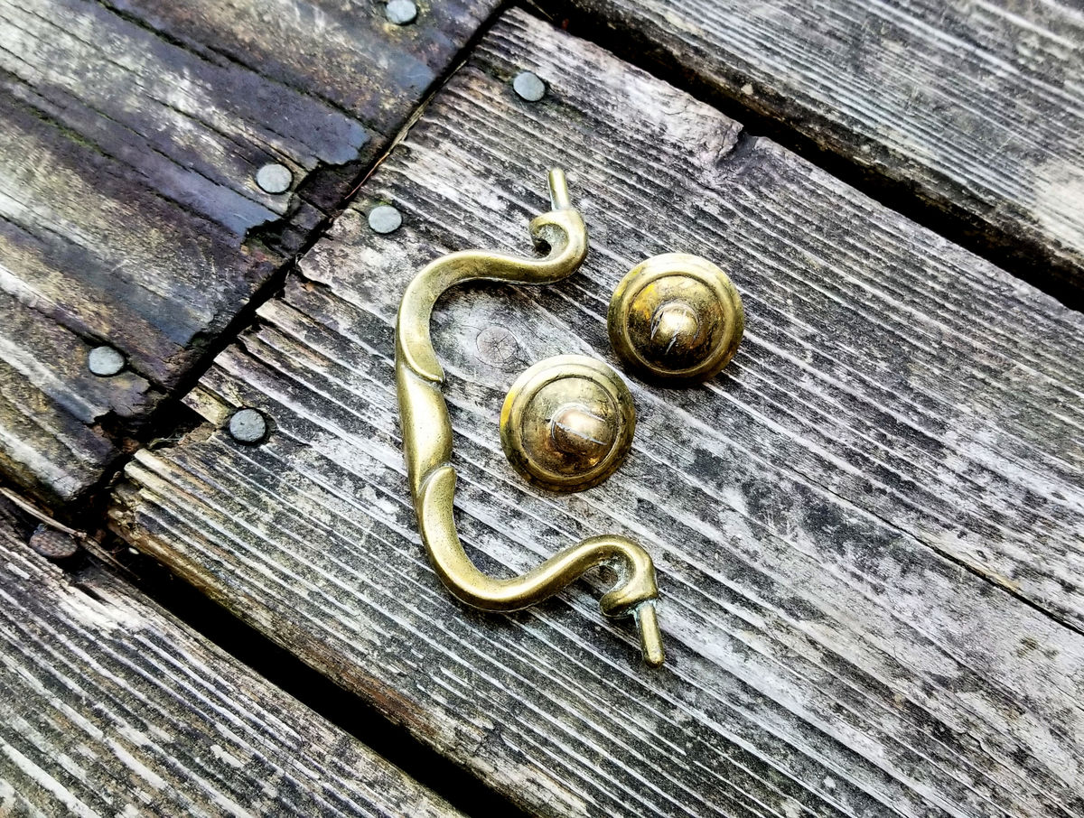 Vintage Canada Solid Brass Swan Neck Gold Drop Bail Pull Magical Beans Home