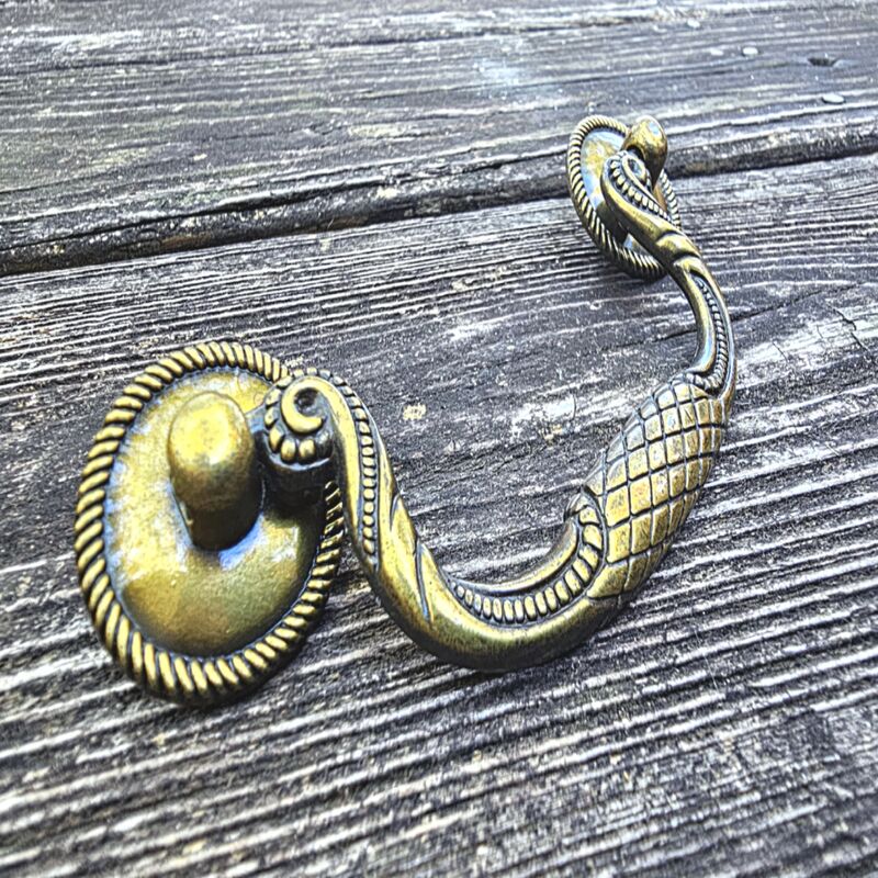Vintage Keeler Brass Co Cross Hatch Drop Bail Pull with Rosettes  - product images  of 
