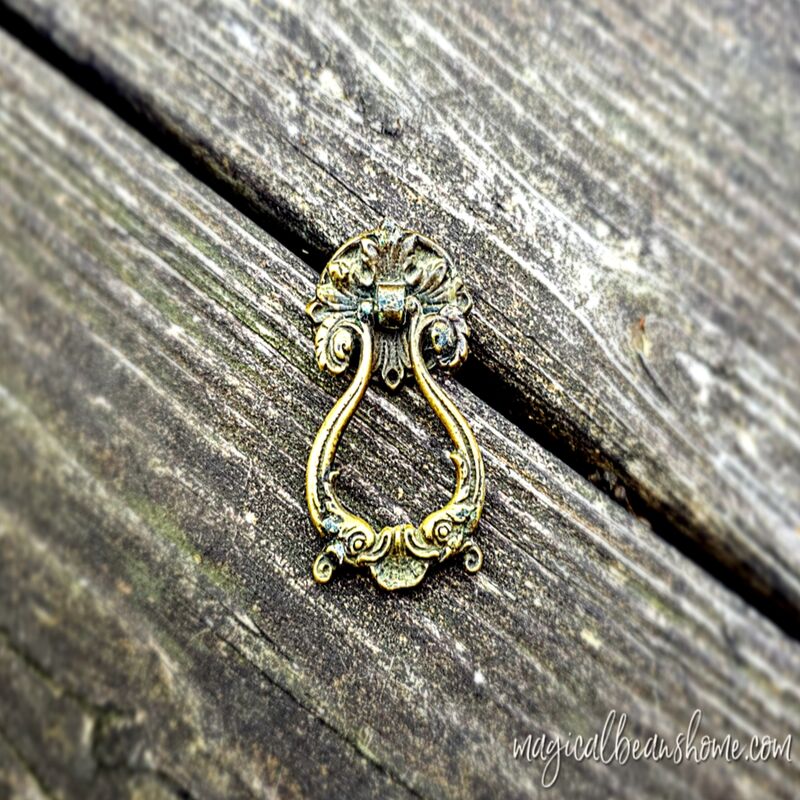Vintage Keeler Brass Co Baroque Antiqued Brass Ring Pull  - product images  of 