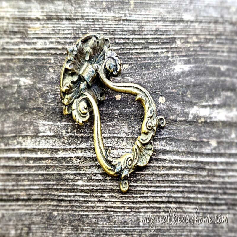 Vintage Keeler Brass Co Baroque Antiqued Brass Ring Pull  - product images  of 