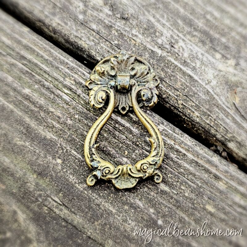 Vintage Keeler Brass Co Baroque Antiqued Brass Ring Pull  - product images  of 