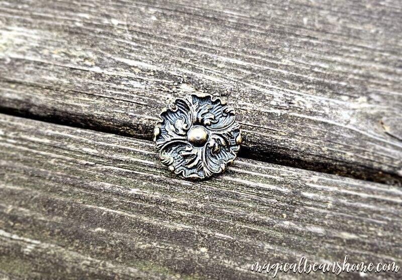 French Provincial Vintage Antiqued Gold Cabinet Knobs  - product images  of 