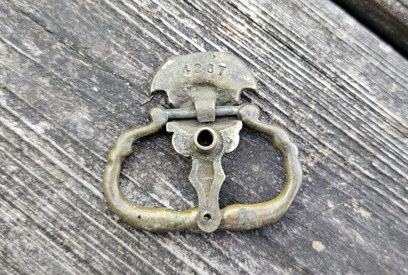 Vintage Keeler Brass Co Antiqued Gold Art Deco Ring Pulls  - product images  of 