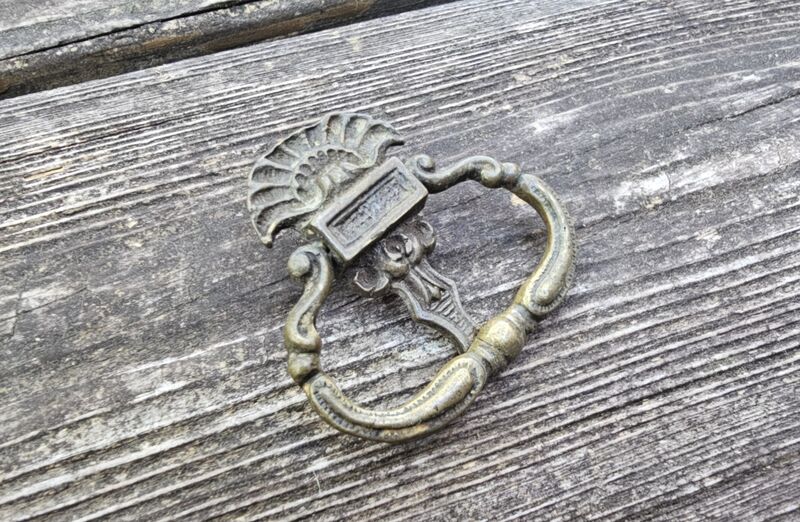 Vintage Keeler Brass Co Antiqued Gold Art Deco Ring Pulls  - product images  of 