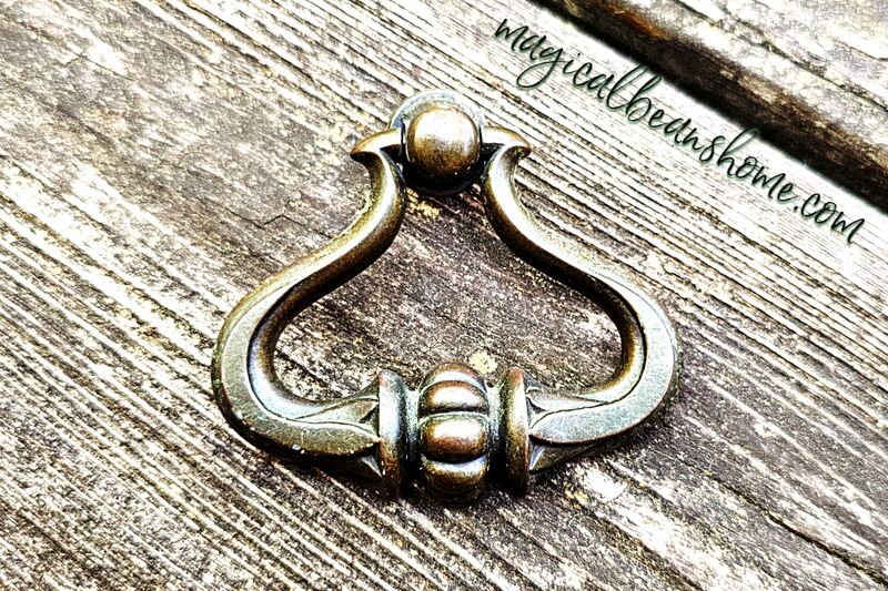 Keeler Brass Company Mid Century Modern Large Vintage Antiqued Brown Ring Pull  - product images  of 