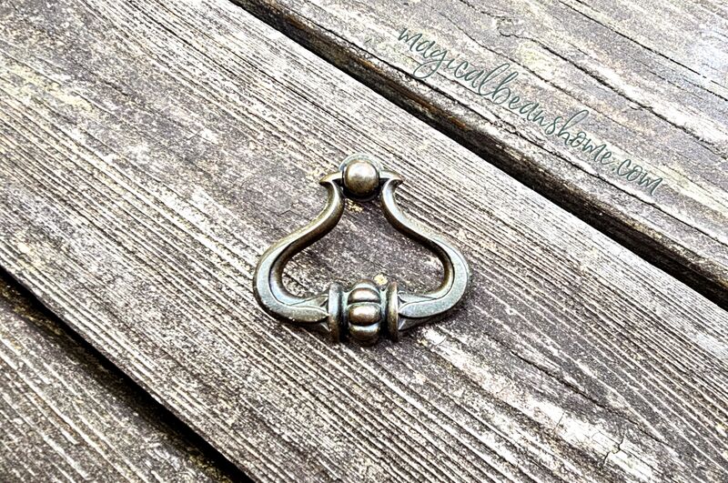 Keeler Brass Company Mid Century Modern Large Vintage Antiqued Brown Ring Pull  - product images  of 