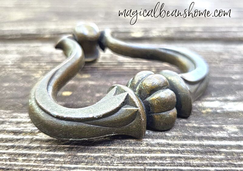 Keeler Brass Company Mid Century Modern Large Vintage Antiqued Brown Ring Pull  - product images  of 