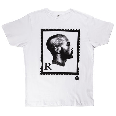 The,'R',MONO,Stamp,Tee,(White),Rakim, tshirt, white, Stamp, tee, goldenera, hip-hop, rap, mc, lyricist, paid in full, 25th, anniversary, Eric B