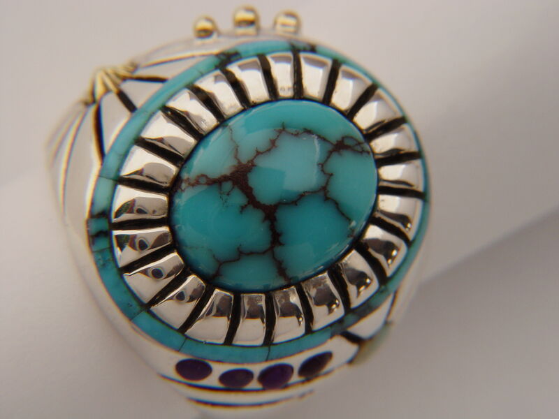 High Grade Spider Web Turquoise Ring - product images  of 