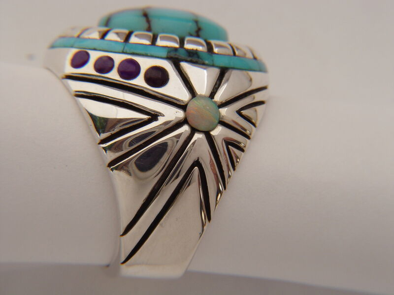 High Grade Spider Web Turquoise Ring - product images  of 
