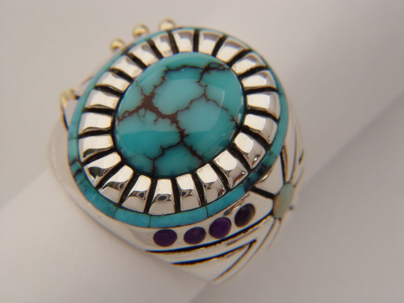 High Grade Spider Web Turquoise Ring - product images  of 