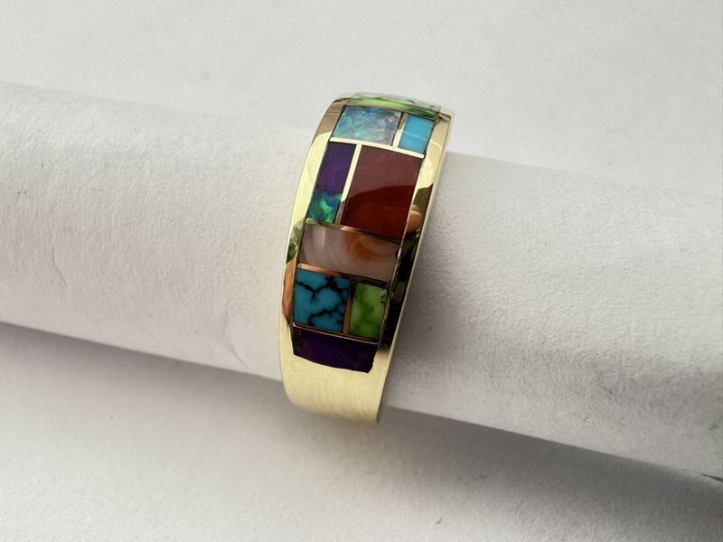 Multi Stone Inlay Ring in 18 Karat Gold - product images  of 