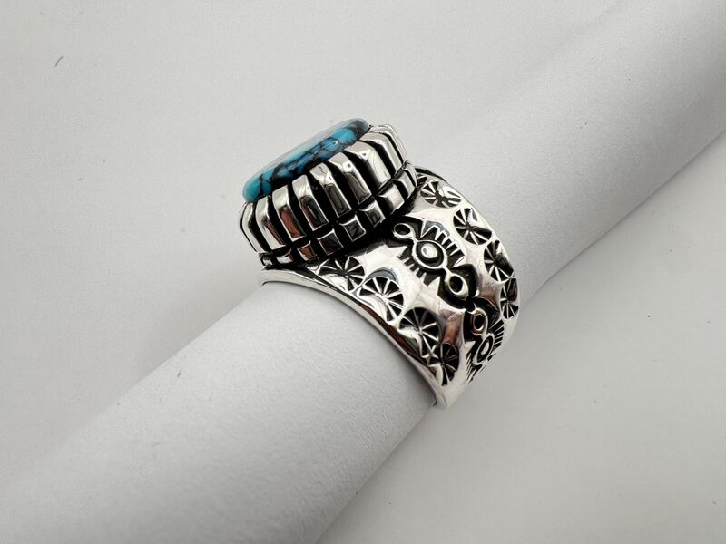 Spiderweb Turquoise in Heavy Silver Ring - product images  of 