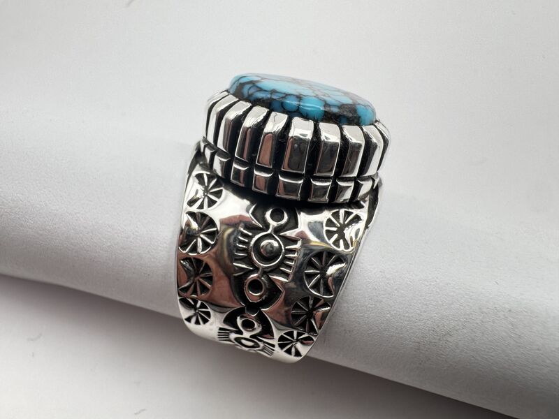 Spiderweb Turquoise in Heavy Silver Ring - product images  of 