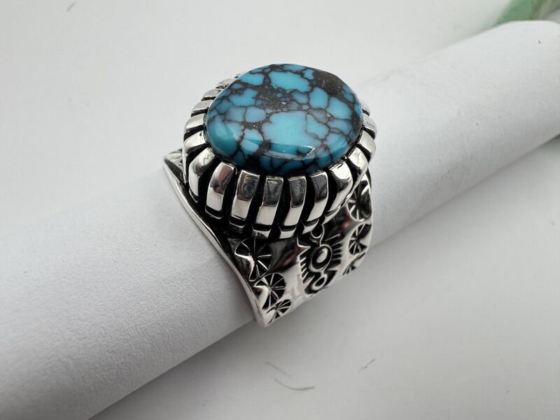 Spiderweb Turquoise in Heavy Silver Ring - product images  of 